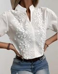 Bloemenpatroon Blouse met Mandarijnkraag – Luna