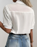 Bloemenpatroon Blouse met Mandarijnkraag – Luna
