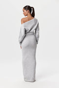 Gebreide off-shoulder maxi jurk met stretch – Serena