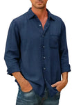 Casual Katoen Linnen Shirt met Knopen voor Heren – Bram
