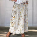 Maxi Rok Bloemenprint Linnen Dames Comfort – Velayna