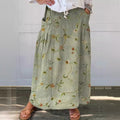 Maxi Rok Bloemenprint Linnen Dames Comfort – Velayna