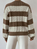 Gestreepte dames V-hals trui voor herfst en winter – Sophie
