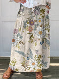 Maxi Rok Bloemenprint Linnen Dames Comfort – Velayna