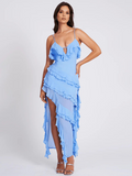 Elegante Maxi Jurk met Diepe V-hals - Julia