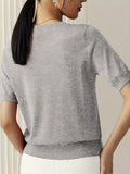Gebreid dames T-shirt comfortabel luchtig tijdloos stijl – Elvea