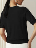 Gebreid dames T-shirt comfortabel luchtig tijdloos stijl – Elvea