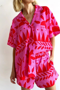 Zomerse dames set met roze print en comfort – Fianna