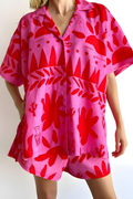 Zomerse dames set met roze print en comfort – Fianna