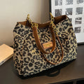 Canvas tote bag met luipaardprint voor dames – Seloura