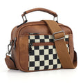Canvas crossbody tas met schaakpatroon voor dames – Velinna