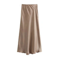 Satijnen damesrok met hoge taille en elegante glans – Norelle