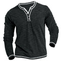 Heren longsleeve T-shirt met V-hals en ademende stof - Savino