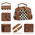 Canvas crossbody tas met schaakpatroon voor dames – Velinna