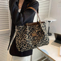 Canvas tote bag met luipaardprint voor dames – Seloura