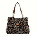 Canvas tote bag met luipaardprint voor dames – Seloura