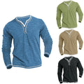 Heren longsleeve T-shirt met V-hals en ademende stof - Savino