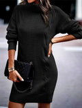 Gebreide Sweater Jurk met Col en Kabelpatroon - Maëlle