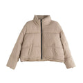 Cropped pufferjack dames met hoge kraag – Elena