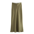 Satijnen damesrok met hoge taille en elegante glans – Norelle