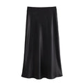 Satijnen damesrok met hoge taille en elegante glans – Norelle