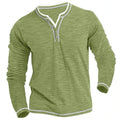 Heren longsleeve T-shirt met V-hals en ademende stof - Savino