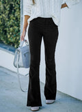 Flare Broek Dames Hoge Taille Slim Fit Elegant - Fleur