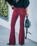 Flare Broek Dames Hoge Taille Slim Fit Elegant - Fleur