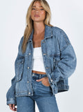 Dames denim jas oversized vintage stoer en tijdloos – Elanya