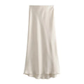 Satijnen damesrok met hoge taille en elegante glans – Norelle