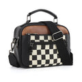 Canvas crossbody tas met schaakpatroon voor dames – Velinna