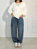 Oversized dames jeans met diamantdetails en streetstyle look – Renova