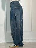Oversized dames jeans met diamantdetails en streetstyle look – Renova