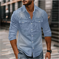 Denim Heren Overhemd Stoer Tijdloos Casual Look – Norvyn