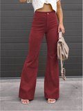 Trendy ribfluwelen damesbroek met hoge taille – Daphne