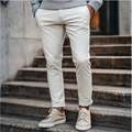 Casual ademende herenbroek met elastische taille – Milan