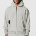 Fleece heren hoodie met rits en capuchon – Oliver