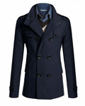 Casual heren trenchcoat met dubbele rij knopen – Matteo