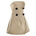 Strapless mini jurk met knopen en asymmetrische snit – Margot