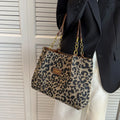 Canvas tote bag met luipaardprint voor dames – Seloura