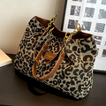 Canvas tote bag met luipaardprint voor dames – Seloura