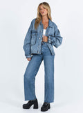 Dames denim jas oversized vintage stoer en tijdloos – Elanya