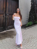 Geborduurde strapless maxi-jurk met pasvorm – Loreen