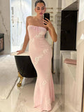 Geborduurde strapless maxi-jurk met pasvorm – Loreen
