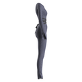 Vilma Grijze Ribbel Jumpsuit met Rits