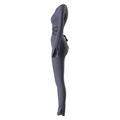 Vilma Grijze Ribbel Jumpsuit met Rits