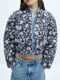 Dames quilted jas reversible bloemenprint lentejas – Elodie