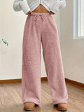 Hoge taille wijde broek met koord – Eva