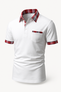 Heren colorblock polo met korte mouwen – Milan
