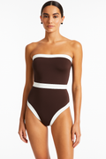 Bandeau Badpak met Hoge Taille en Minimalistische Look – Solaniva